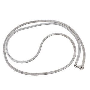 Vintage Italy SU Sterling Silver 925 Flat Herringbone Chain Necklace 23.5"